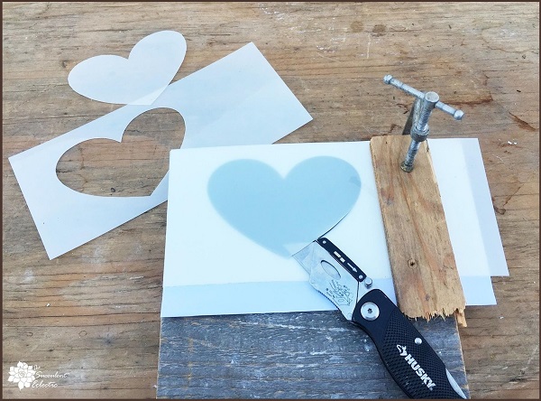 Valentine's Day DIY creating heart stencil