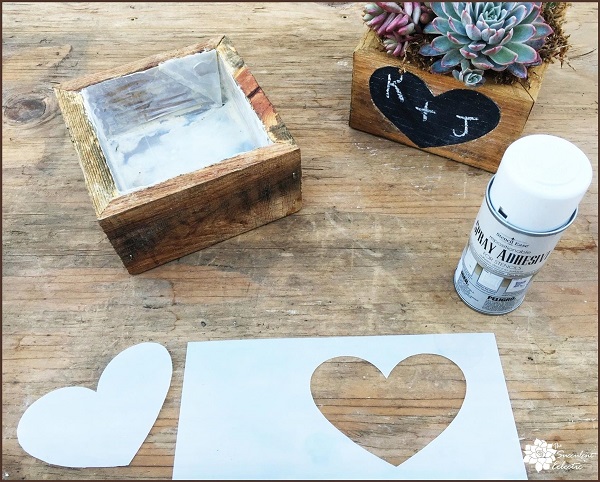 Valentine's Day DIY prepping heart stencil