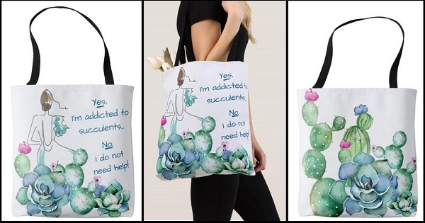 sturdy canvas succulent tote makes a great gift!