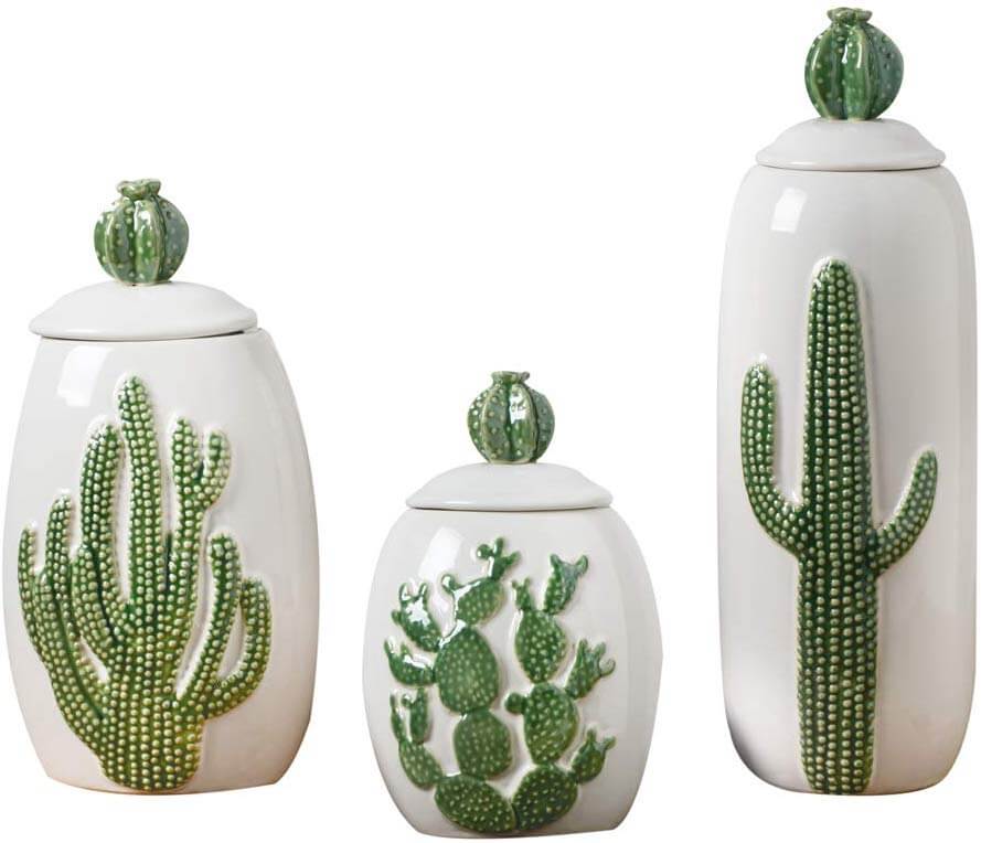 cactus canisters for the kitchen or office