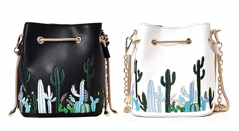 cactus purse black and white