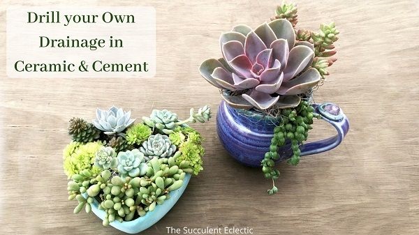 Drill Your own drainage in ceramic and concrete planters