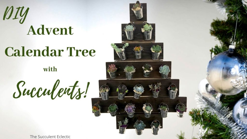 DIY advent calendar tree finished indoors