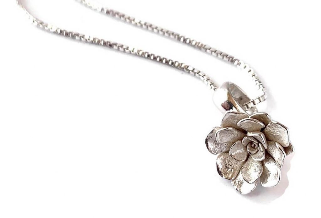 Handmade Sterling Silver Succulent Necklace