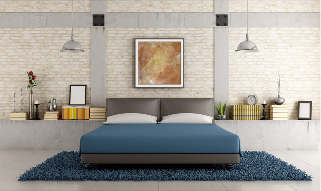 Bedroom illustrating design principle emphasis